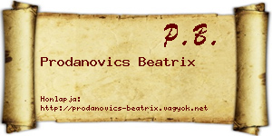 Prodanovics Beatrix névjegykártya