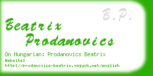beatrix prodanovics business card